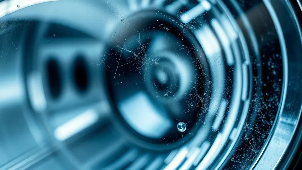 Macro photography of a car headlight lens showing microscopi